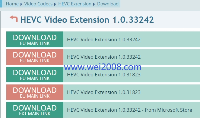 微软HEVC解码扩展插件