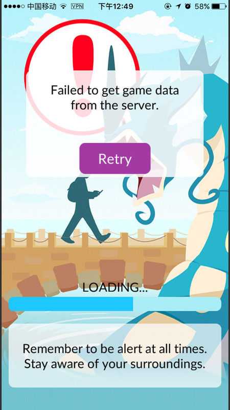 pokemon goϷʾfailed to get game date from the server̳