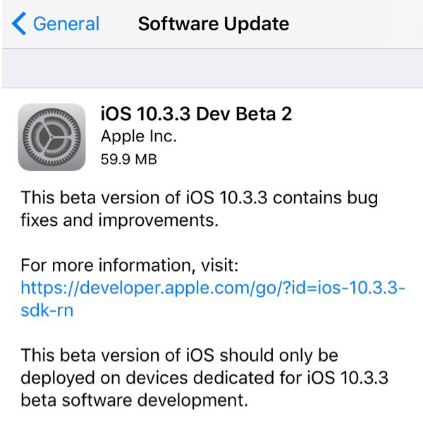 iOS10.3.3Beta2ôֵ ƻiOS10.3.3Beta2